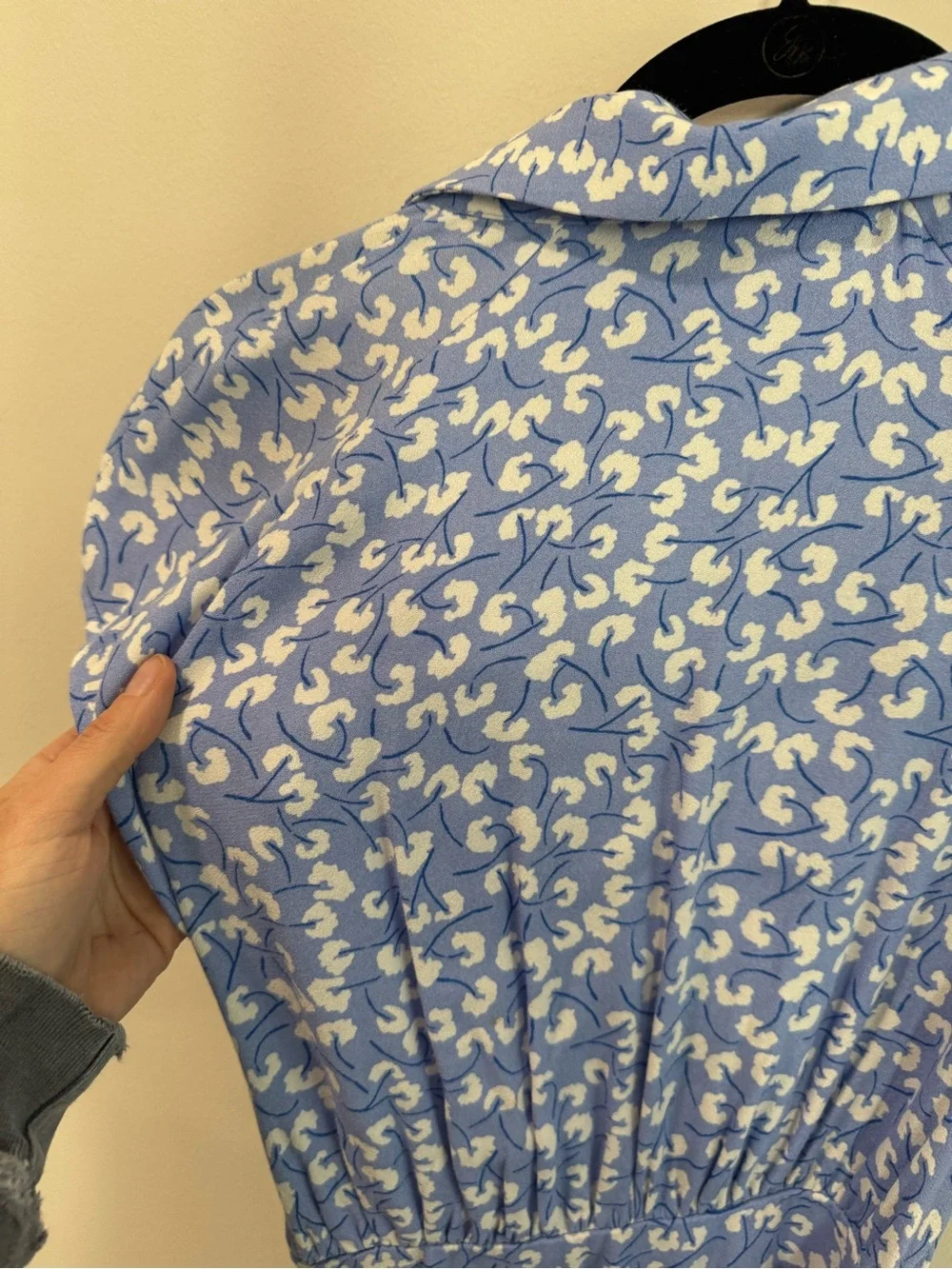 Free People Blue and White Floral Wrap Maxi Dress